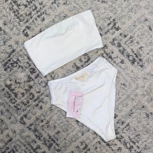 MISS LOLA HIGH WAISTED TUBE TOP BIKINI SET